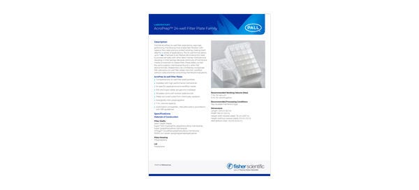 PALL AcroPrep™ 24-well Filter Plate Family Brochure