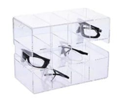 Lagerung und Spender für Augenschutz