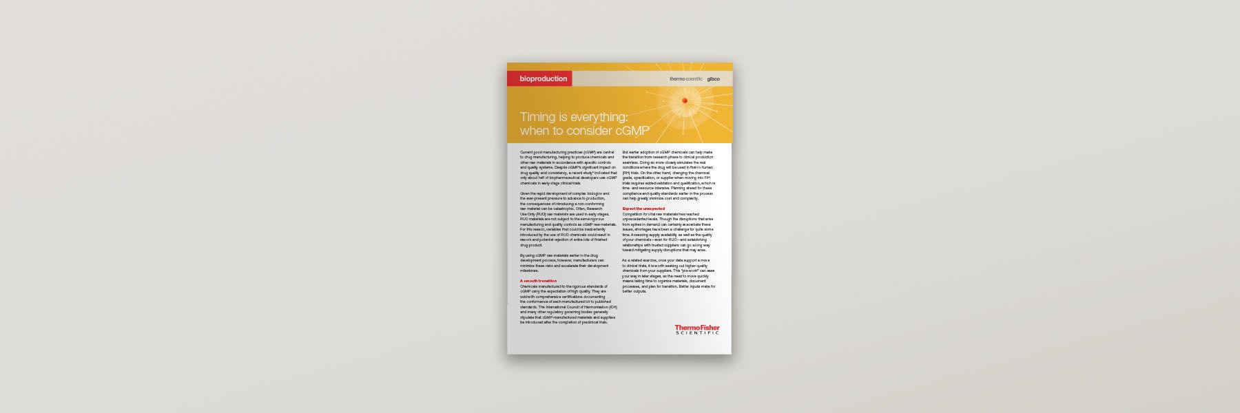 Timing is everything: when to consider CGMP