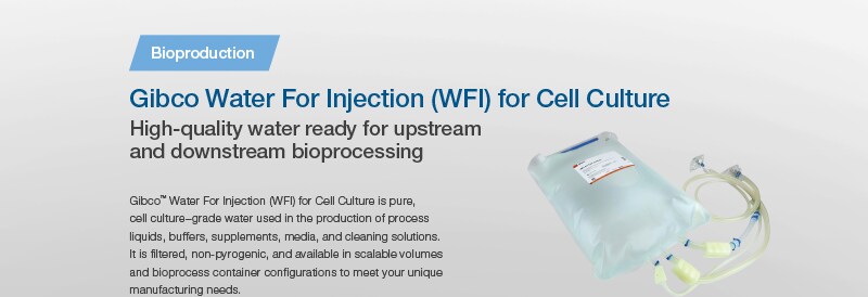Gibco Water for Injection for Cell Culture Spec Sheet