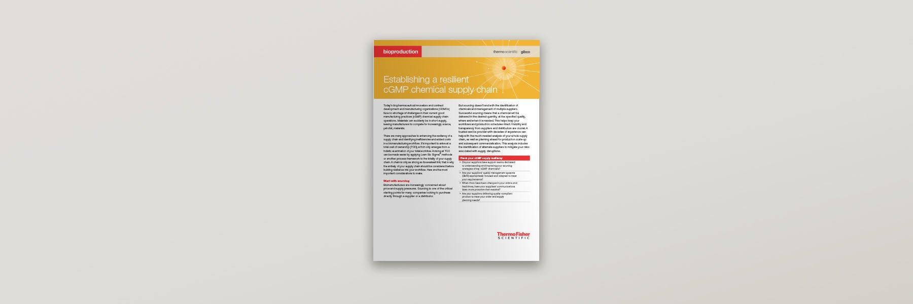 Establishing a resilient CGMP chemical supply chain